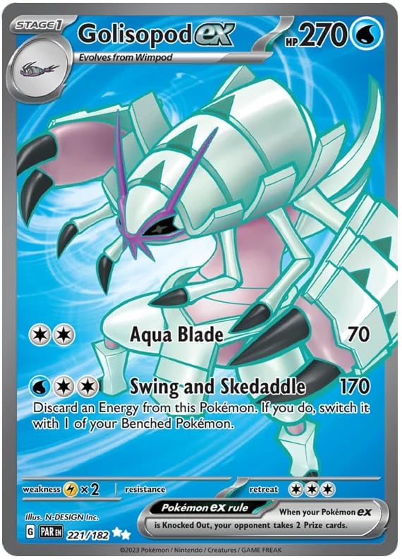 Golisopod ex 221/182 Ultra Rare Pokemon Card | Paradox Rift Set | Scarlet & Violet Series | Titan Authenticated