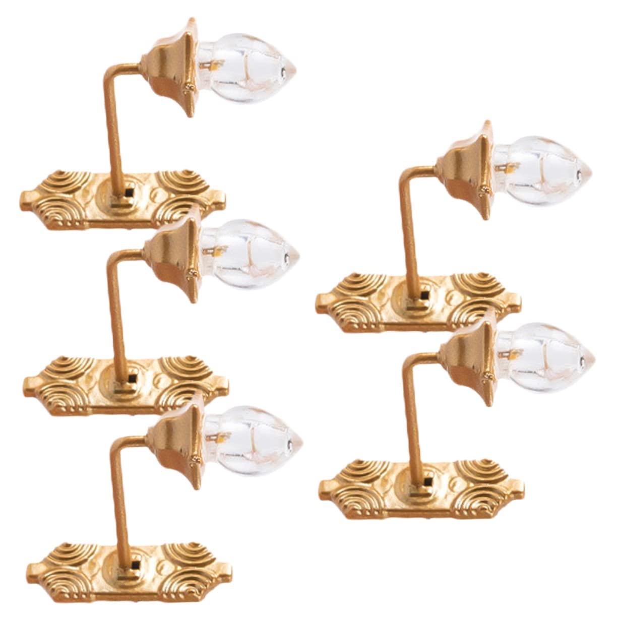 balacoo 5pcs Mini Luminous Wall Lamp for DIY Mini House Decoration Warm Light for Sand Table Models and Micro Landscaping Projects