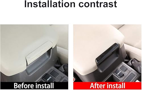 Miniatura 10 de YIWANG ABS Cromado Reposabrazos Interior de Coche Lentejuelas Accesorios para Toyota Land Cruiser Prado FJ150 2010  2019, Madera de pino.