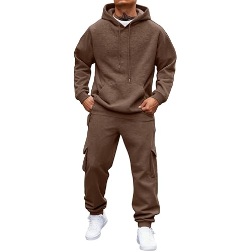 Men's Track suit 2 Pieces Set Athletic Casual Hoodies Sweatshirt and Joggers Set Sweatsuit Sport Outfits