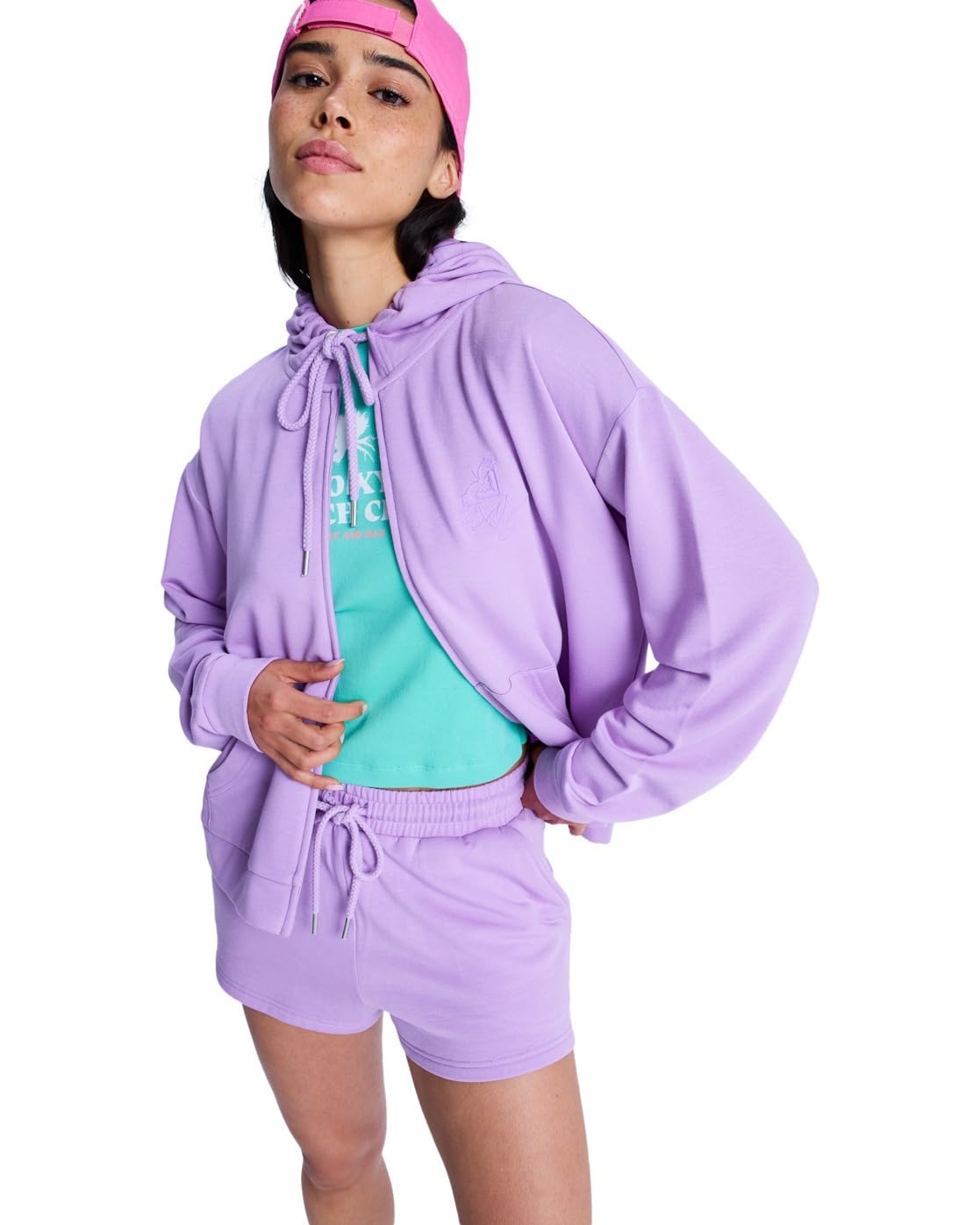 Roxy Women's Violet Zip-Up Hoodie Surfing By Daylight