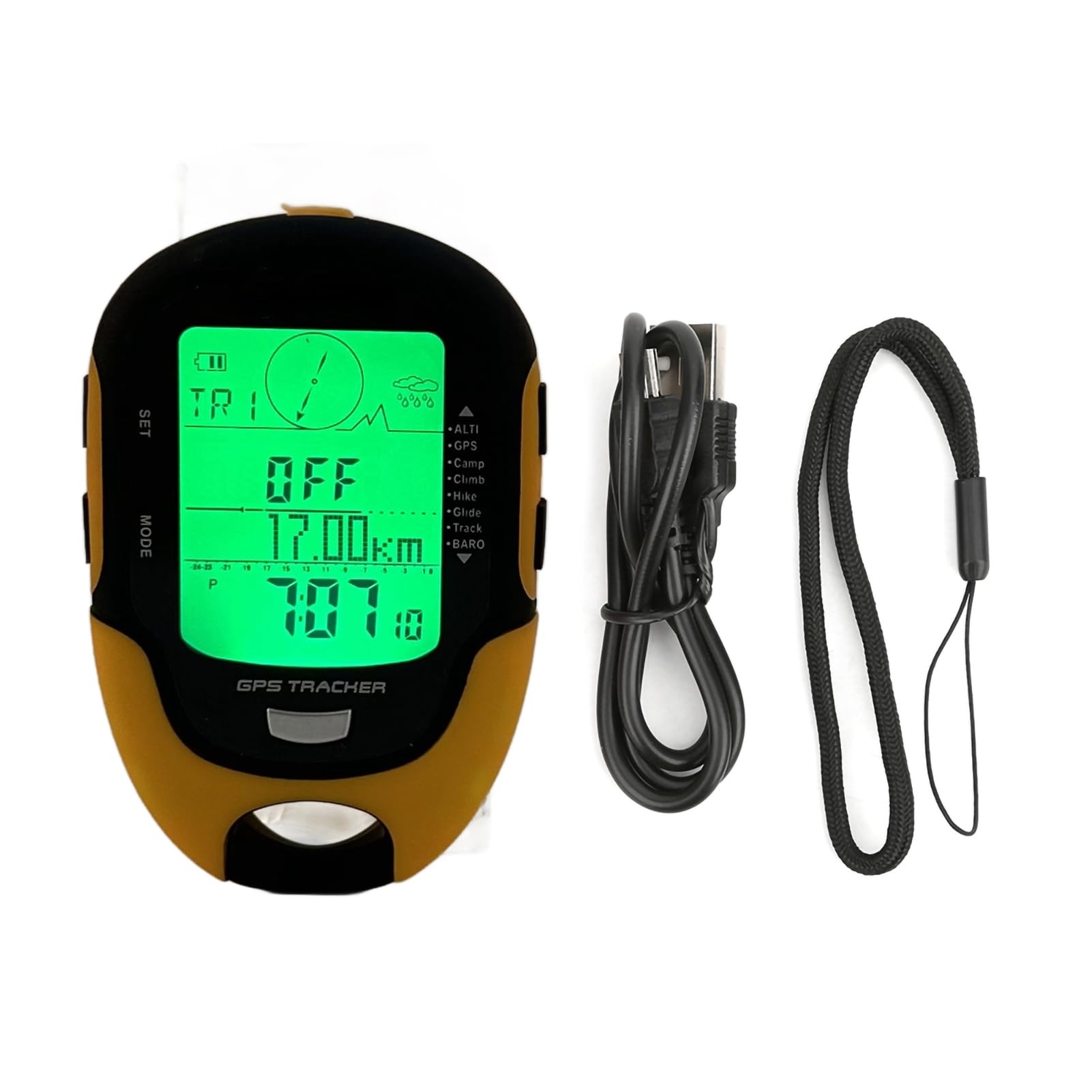 Chrees FR510 ABS IPX4 WASGERFORTE GRADE OUTTOOR -NAVIGATION Höhenmesser Temperaturfeuchtigkeit Kompass GPS Elektronischer Höhenmesser GPS Elektronischer