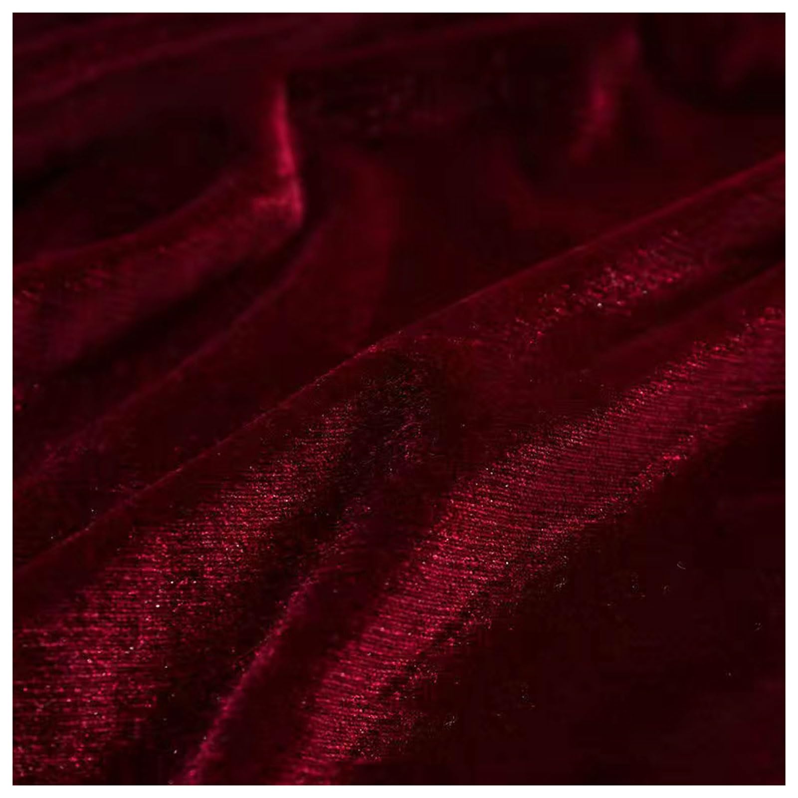 FBANULPEX Assorted Colors Stretch Velour Material, Multicolor Velvet Upholstery Fabric By The Metre, 1m x 1.6m(Burgundy 2)