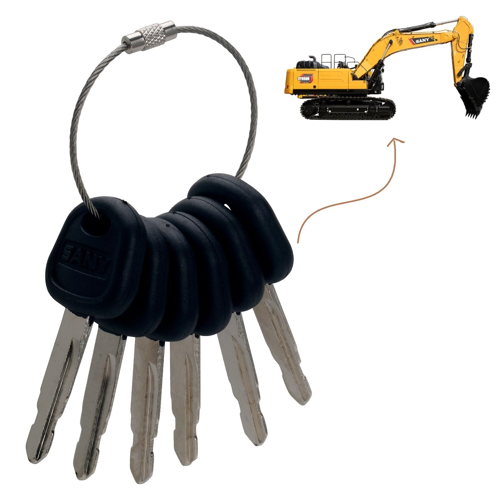 Jeu De 5 Clés Contact Sany - Compatible Mini-pelles SY16C SY26U SY35U