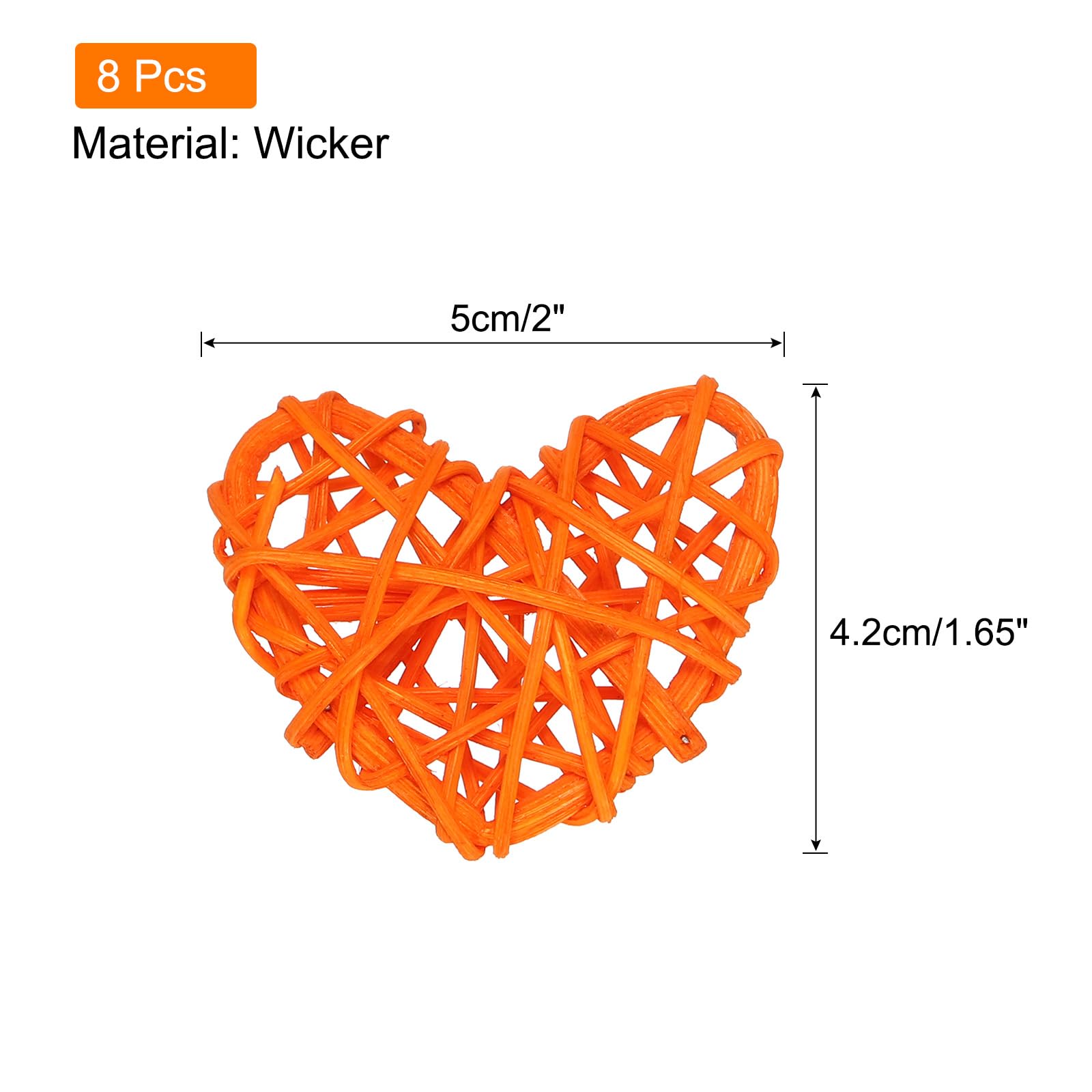 Boule Décoratif SOURCING MAP 12Pcs 5cm Coeur Forme Rotin Vase Remplissage Naturel pour Mariage Maison Décoration Blanc - Maison