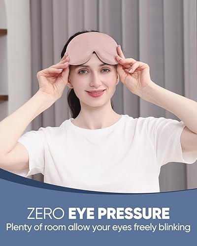 Miniatura 2 de MZOO Antifaz de sueño de lujo para dormir de lado, hombres y mujeres, antipresión ocular cero, máscara de dormir 3D, bloqueo de luz, diseño