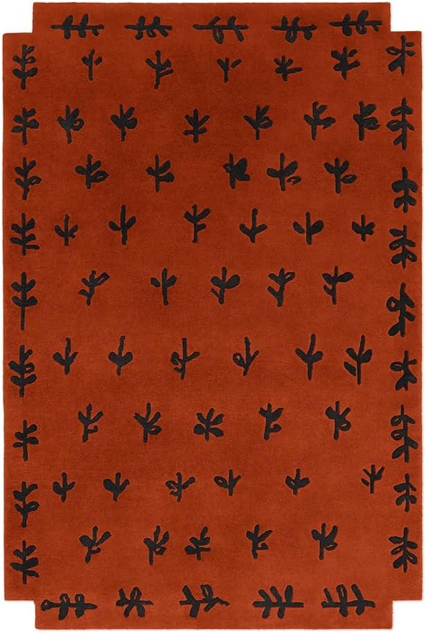 Eclatique Ballard Design Asher Handmade Tufted Area Rug Woolen Carpet for Home Decor, Living Room, Guest Room(Rusty Red) (Rusty Red, 9x12FT)