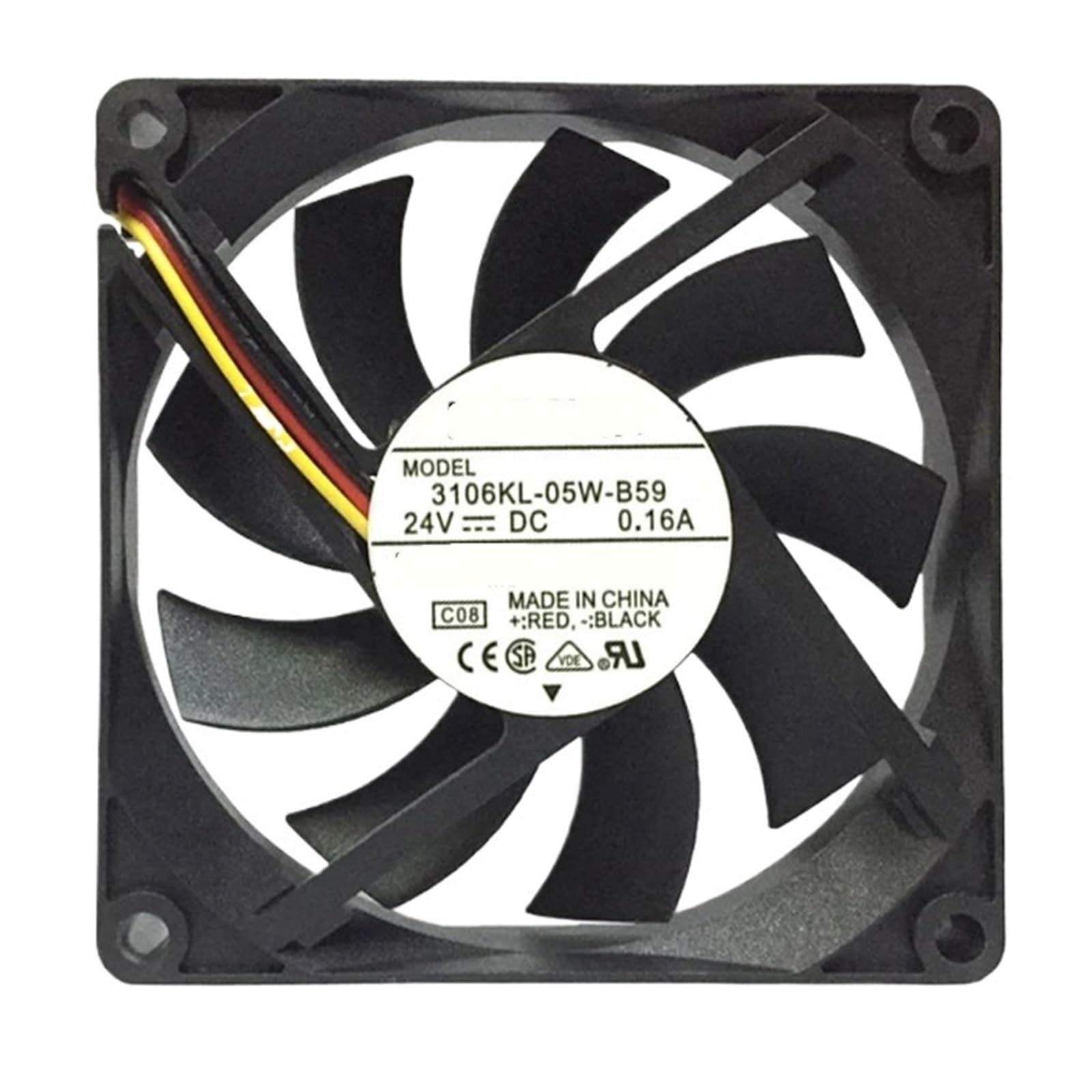 PEQYUACTE 3106KL-05W-B59 DC24V 8Cm 0.16A 2.88W 80X80X15Mm DC Cooling Fan
