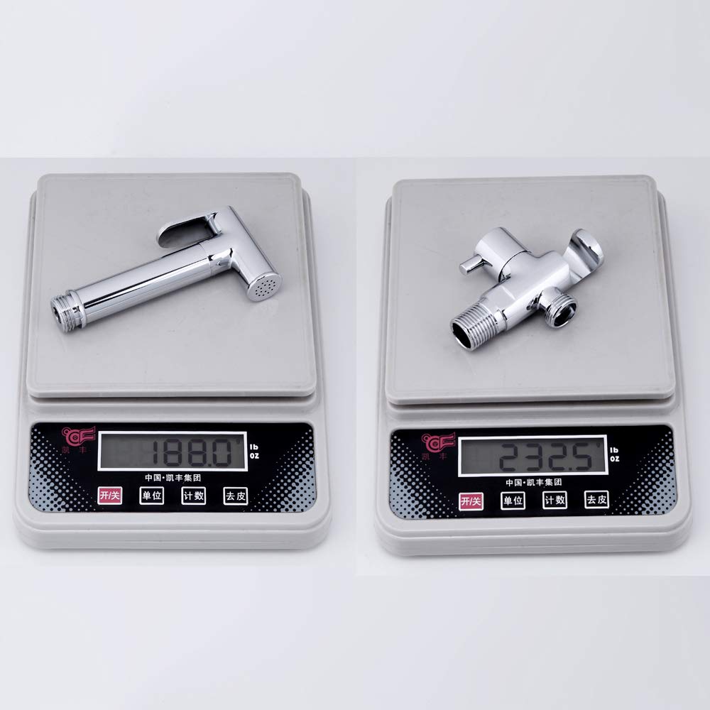 Spruzzatore per Bidet Cromato Spruzzatore per WC in Ottone Rubinetto per doccetta cilindrico ad Acqua Fredda Singola Interruttore da 90 Gradi per l'igiene Personale o Il Bagno degli Animali