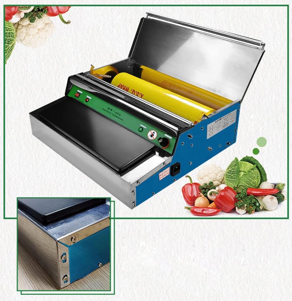 Envoltura de bandeja de alimentos, máquina de envolver a mano, temperatura ajustable de 60 a 150 °C, herramienta dispensadora de película adhesiva para carne/verduras/frutas, envoltura manual de