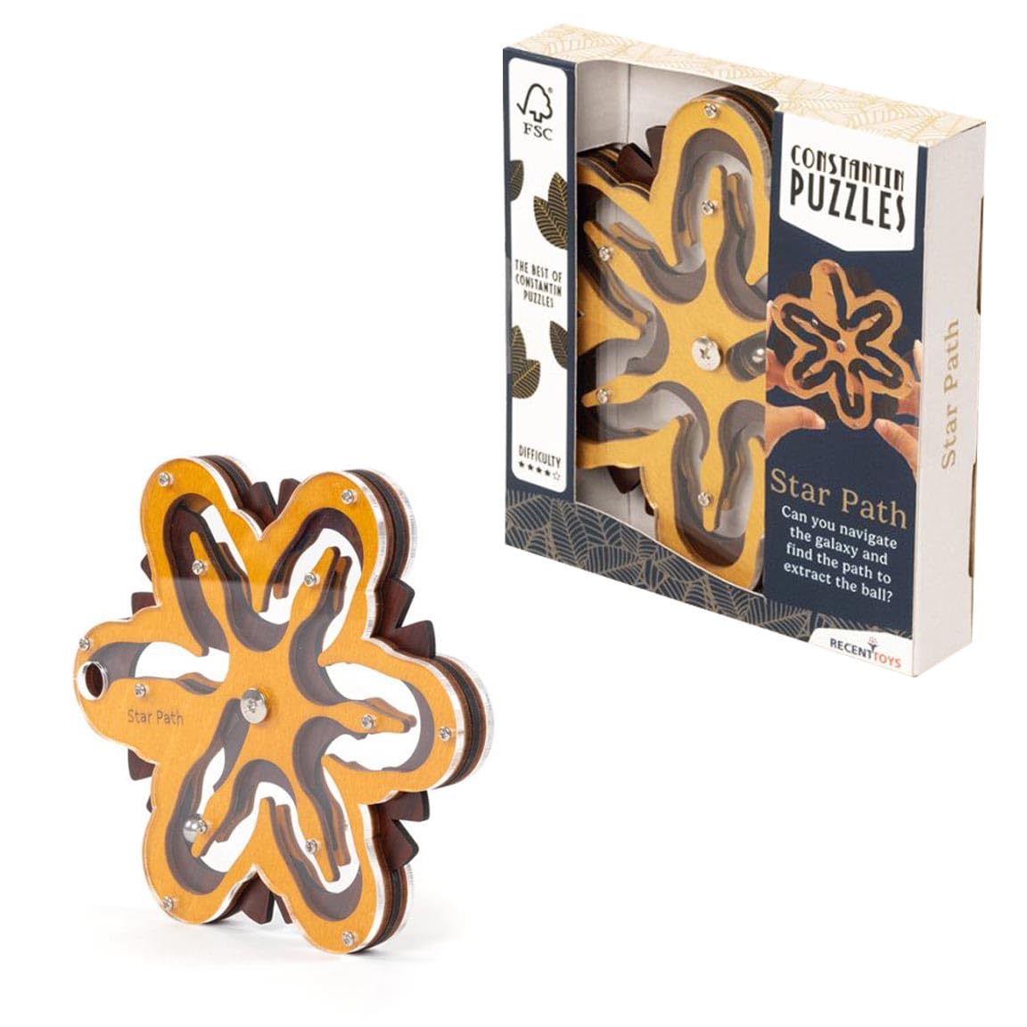 Constantin Star Path - A Triple Layered Maze Puzzle Brainteaser from Recent Toys - for Ages 14 and Up