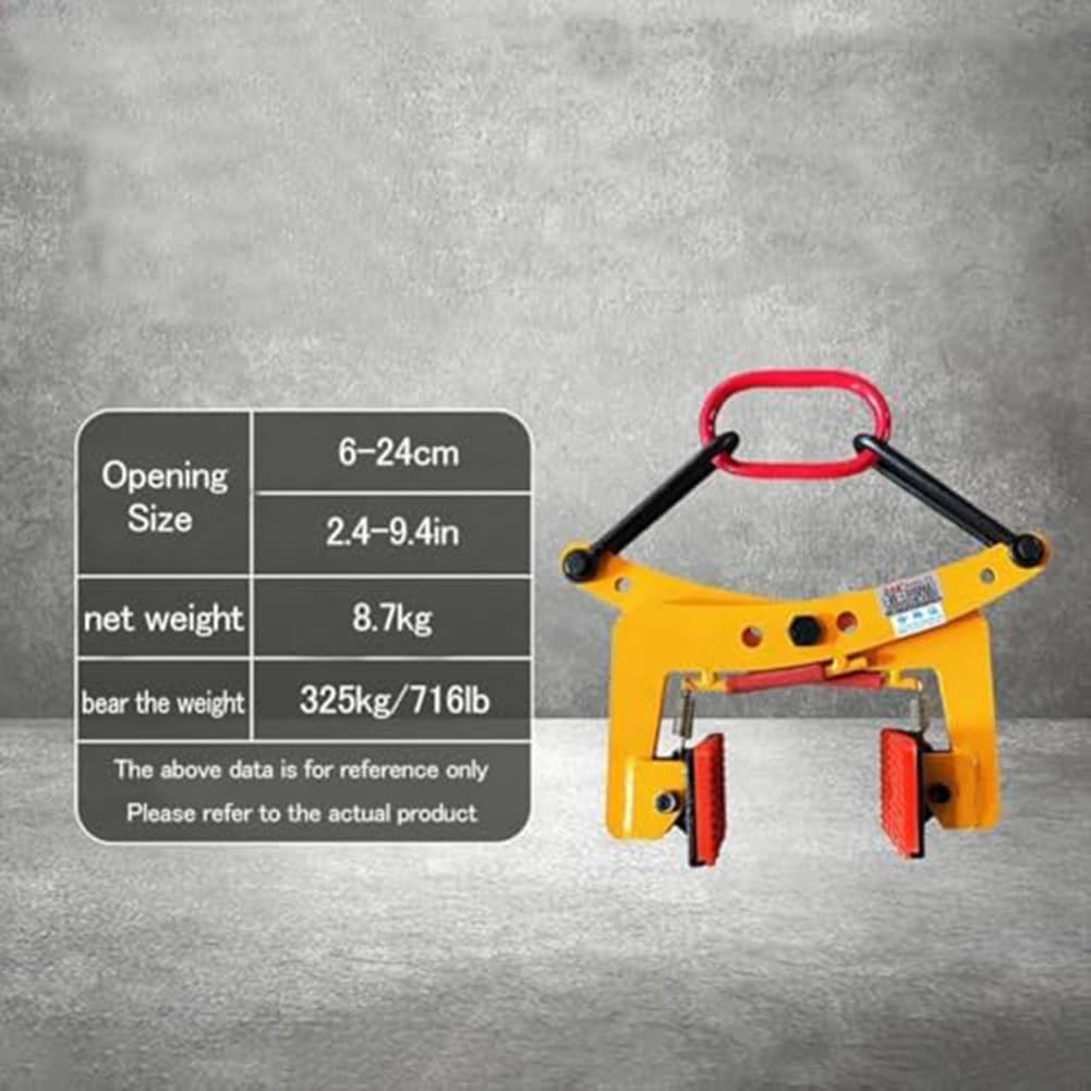Genérico Abrazadera elevadora Ajustable para el Transporte Seguro de Granito, losas y Bloques de hormigón | Herramienta de Alta Resistencia para Trabajos de construcción y albañilería (24 cm)