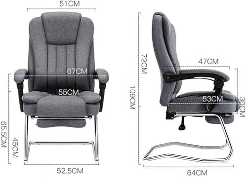 Miniatura 3 de Silla reclinable ergonómica de oficina con soporte lumbar, silla de ocio simple, silla de estudio, silla de oficina de tela, silla de lazo (D)
