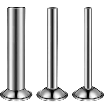 Mudder 3 Pieces Sausage Stuffer Tubes Stainless Steel Grinder Stuffer Tubes for Size 5 Meat Grinder Food