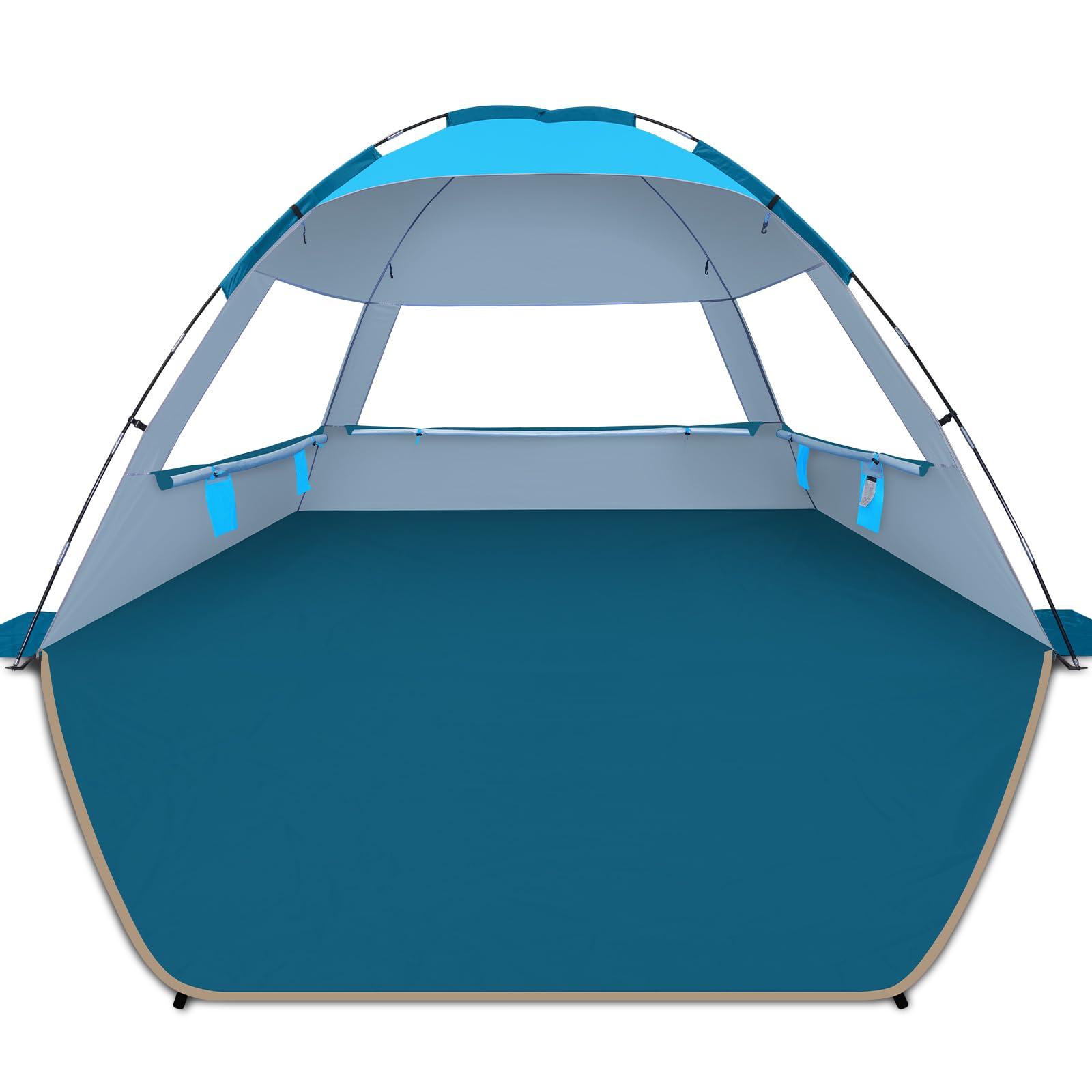 COMMOUDS Carpa de Playa para 8-10 Personas, UPF 50+ Carpa Familiar de Tienda de Campaña Playa, Ligera, Fácil de Armar y Llevar Carpa de Sol para Playa, Camping, Pesca, Aire Libre