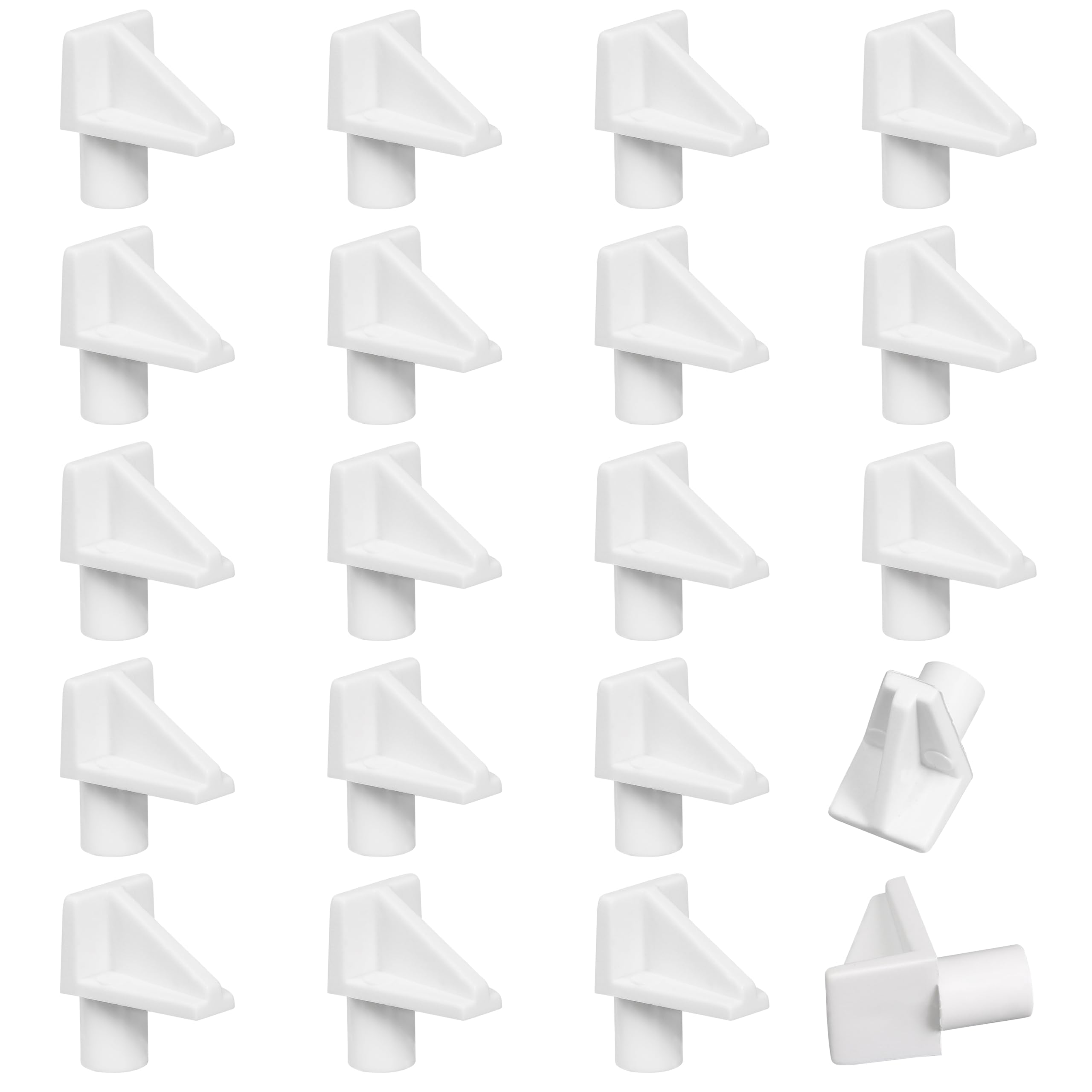 White Shelf Pegs - 20 Pack for Bookcases & Cabinets -9