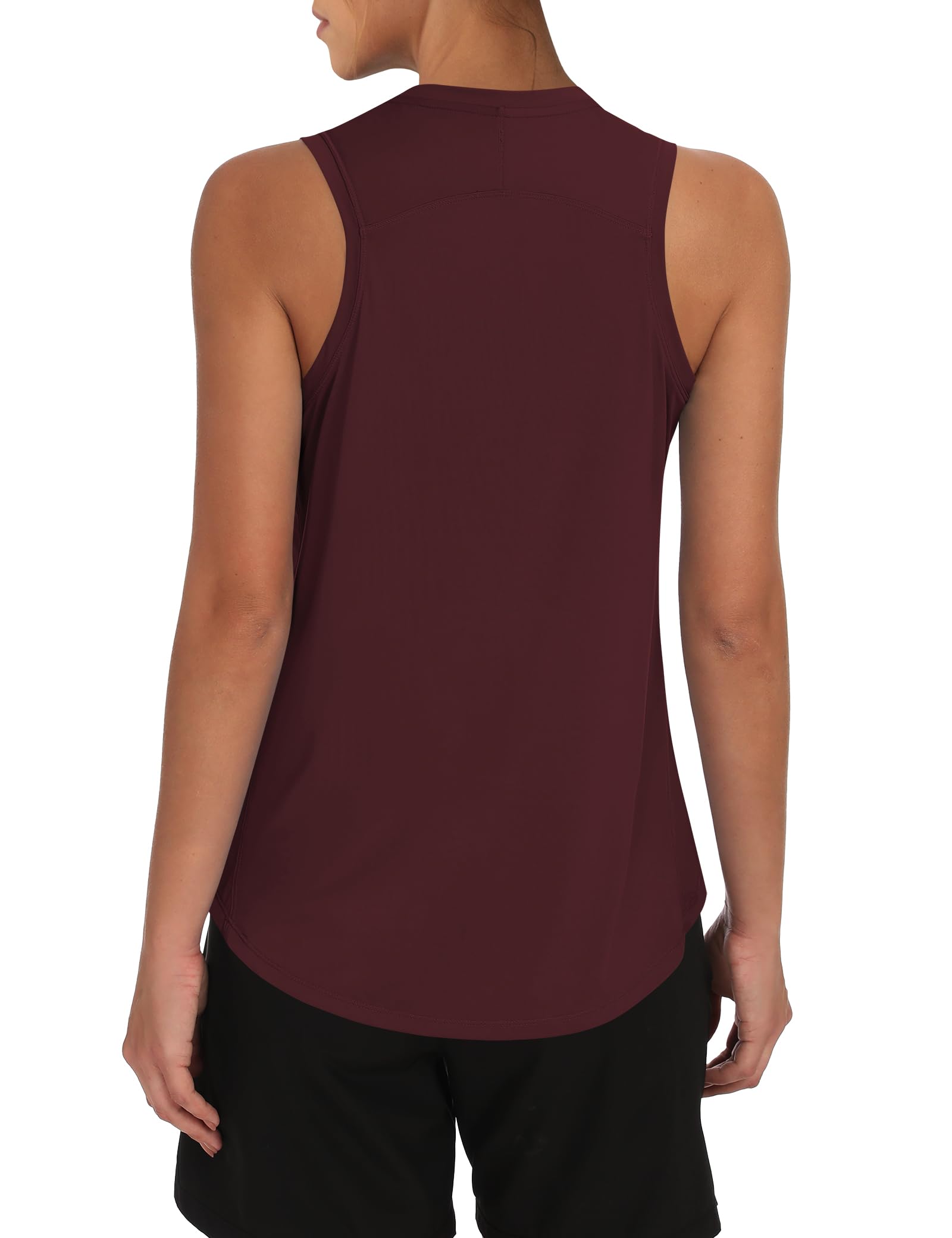OYANUS Camiseta de verano para mujer, sin mangas, con espalda cruzada, cuello alto, ajuste holgado, para correr, gimnasio, yoga