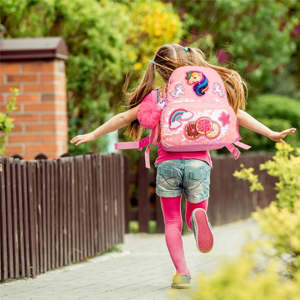 Unicorn Sequins Backpack for Girls,Toddler Kids Schoolbag,Bookbag for Kindergarten Elementary,Gift for Birthday Xmas. - Image 7