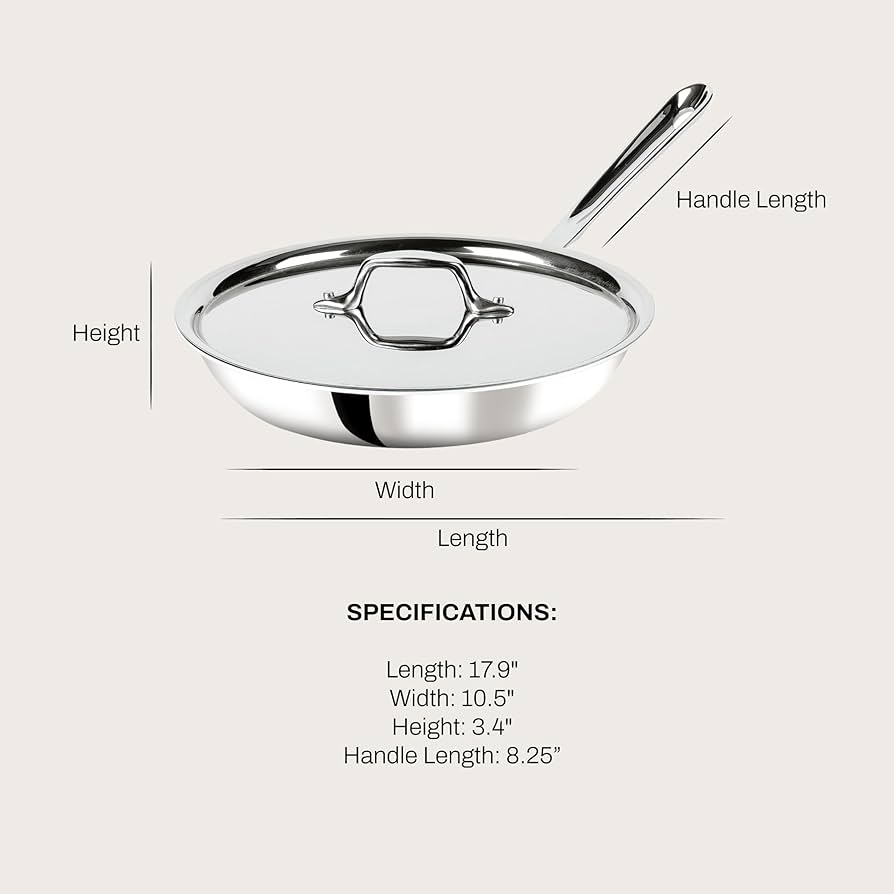 オールクラッド　D3ステンレスフライパン　10インチ　蓋付き Amazon.com: All-Clad D3 3-Ply Stainless Steel Fry Pan With