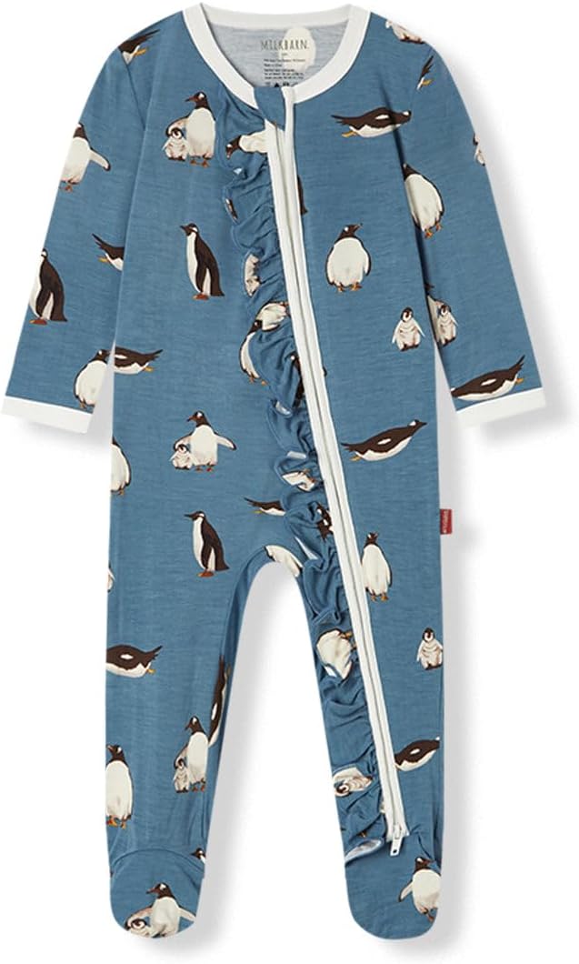 Milkbarn Footed Baby Romper - Baby Jumpsuit with Zipper Closure - Soft, Breathable & Gentle Fabric