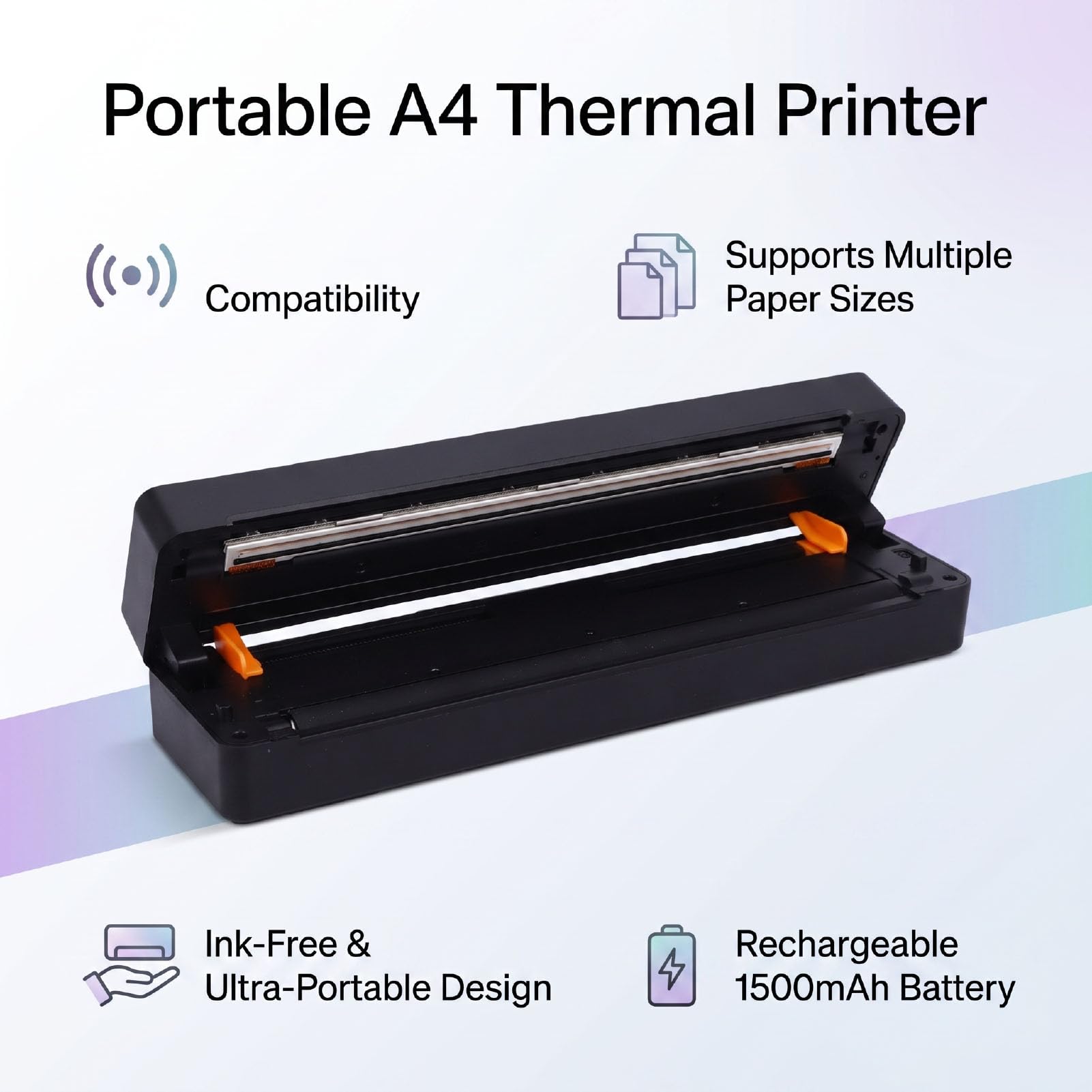 Fockety Imprimante Portable, Thermique sans Encre sans Fil