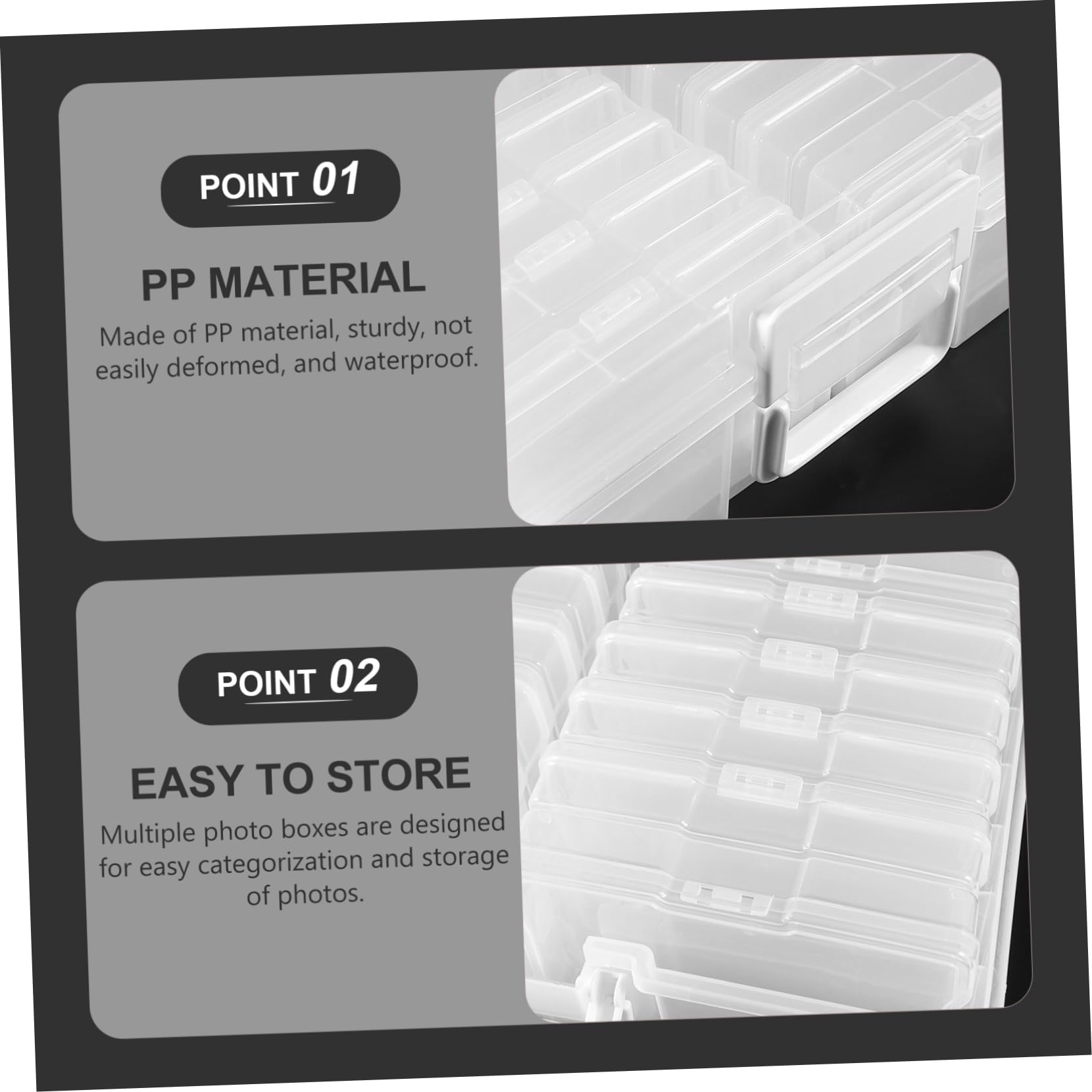 Alipis Scatola Organizer per Foto Trasparente Contenitore per Conservare e Ordinare Foto Biglietti e Oggetti Design e Adatta e Ufficio