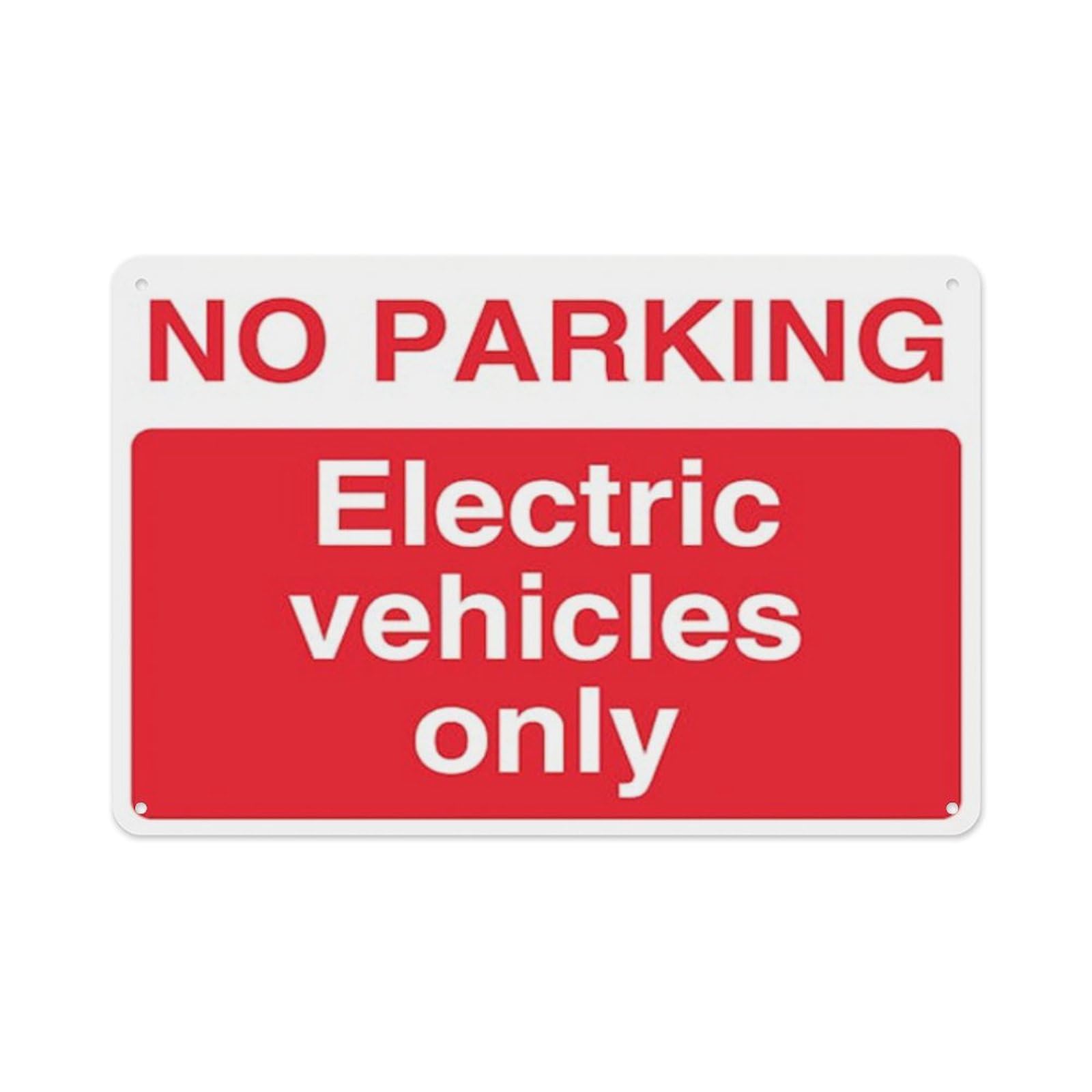 peiyeety No Parking Electric Vehicles Only Aluminum Tin Warning Signs For Home Outdoor Garden 8X12 Inches