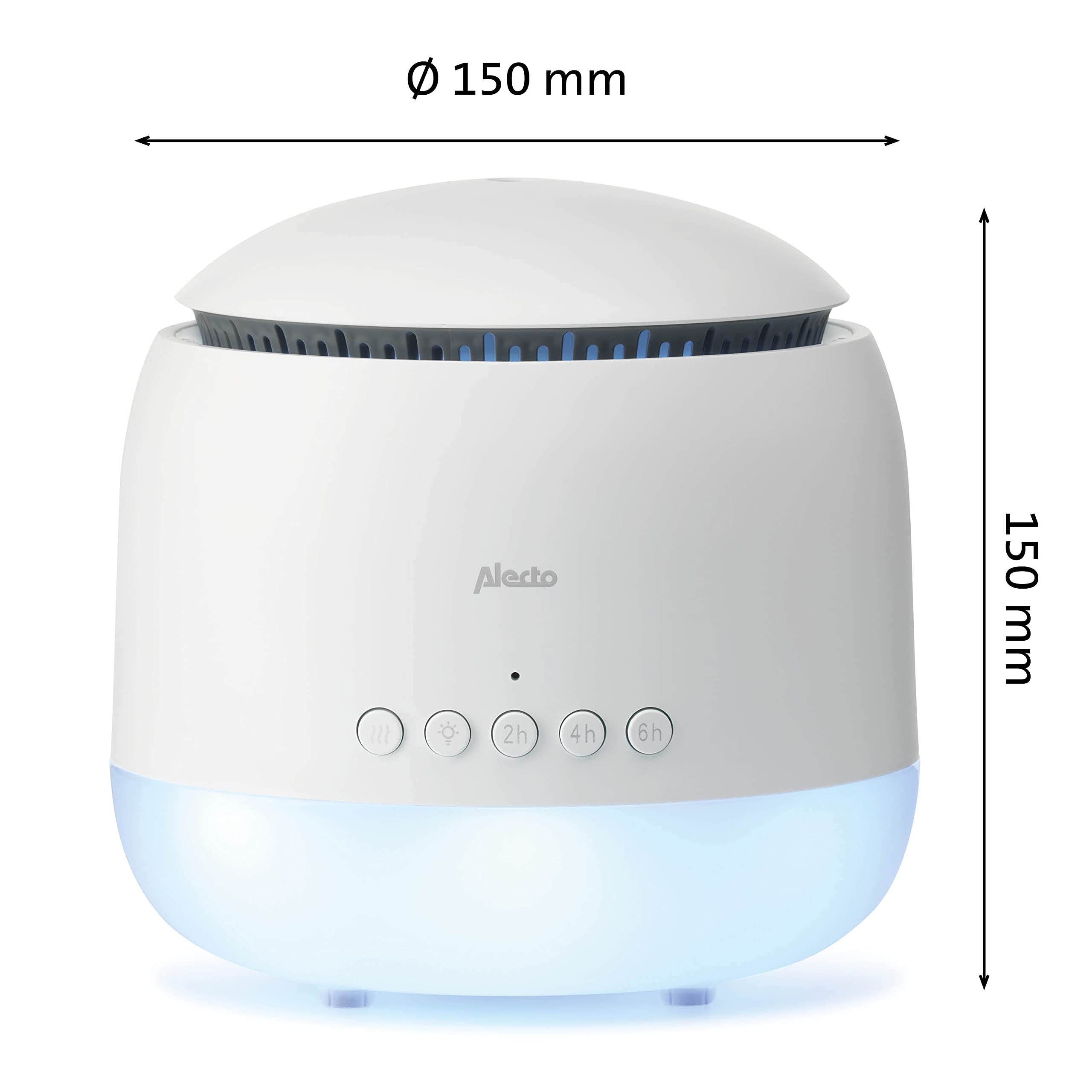 Alecto BC23 - Difusor de aroma para habitación de los niños - Humidificador 3 en 1 para habitación del bebé - Silencioso, ideal para un sueño sin problemas - Sin ojos secos o estímulos de tos - Blanco