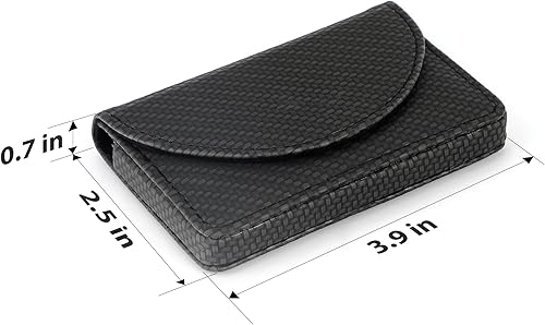 Miniatura 7 de MaxGear Funda para tarjetas de presentación, de piel sintética, tarjetero de bolsillo para hombres y mujeres, tarjetero magnético de viaje