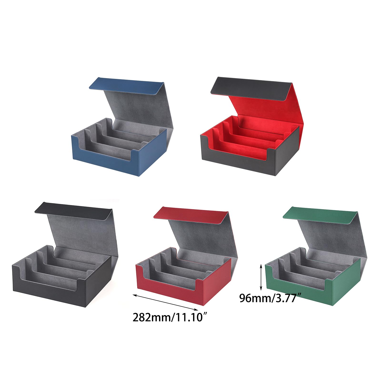 Custodia in pelle PU con divisori versatile raccolta di carte contenitori multiuso magnetico Deck Box