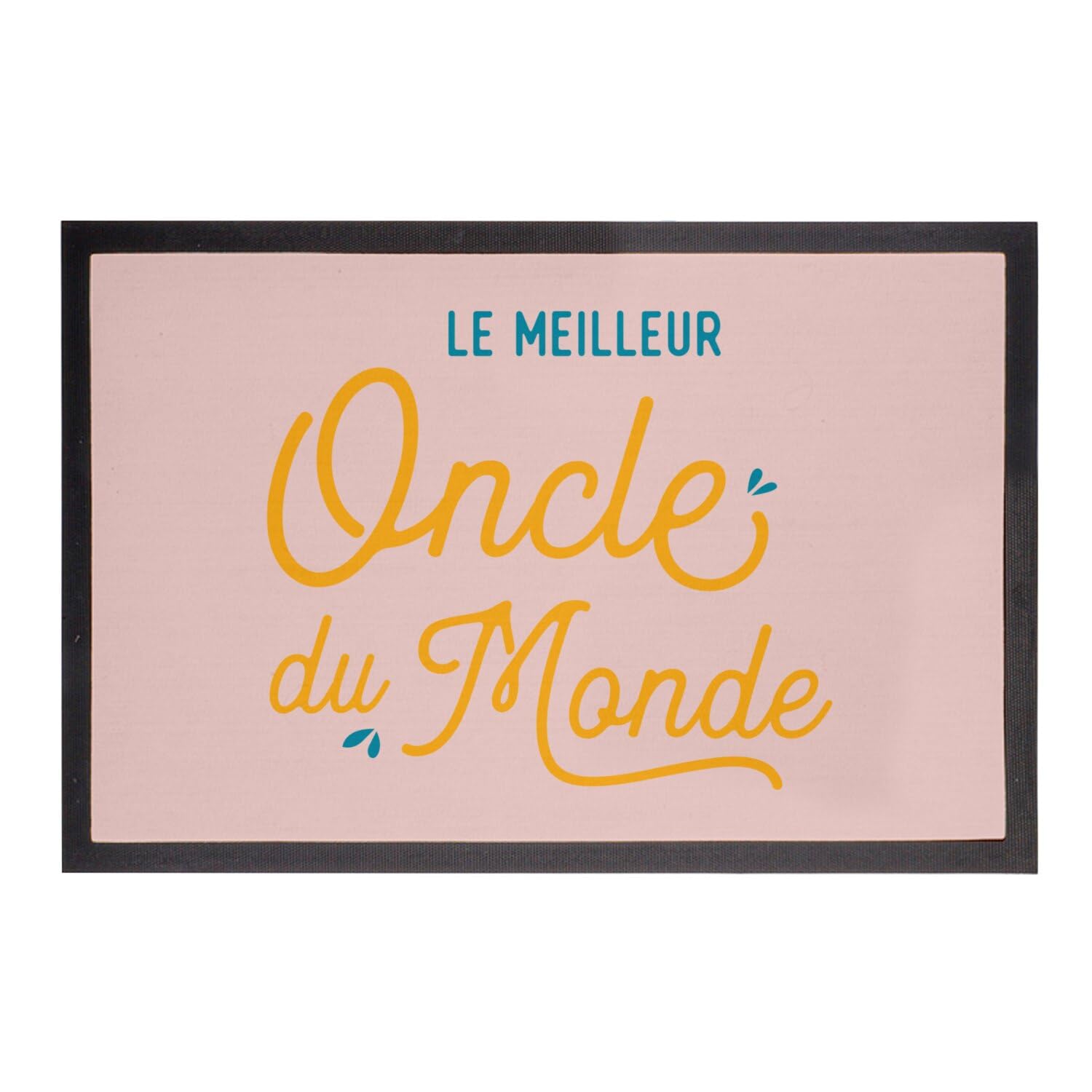 Paillasson rose famille tonton déco entrée maison 60x40cm