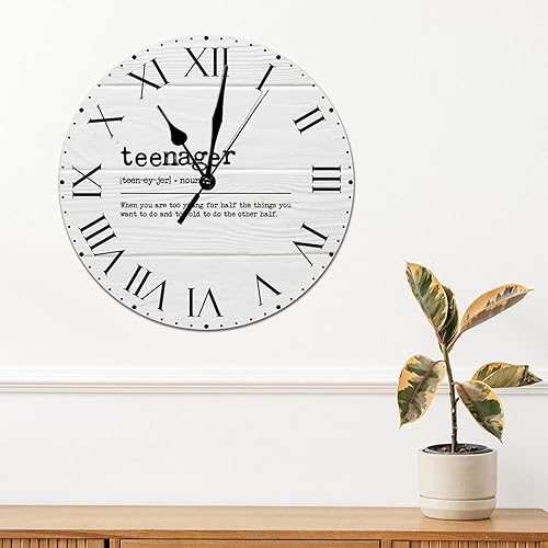 Miniatura 124 de Reloj de PVC con definición psicológica, reloj de pared grande con números romanos inspiración, refranes de inspiración de 12 pulgadas, significado