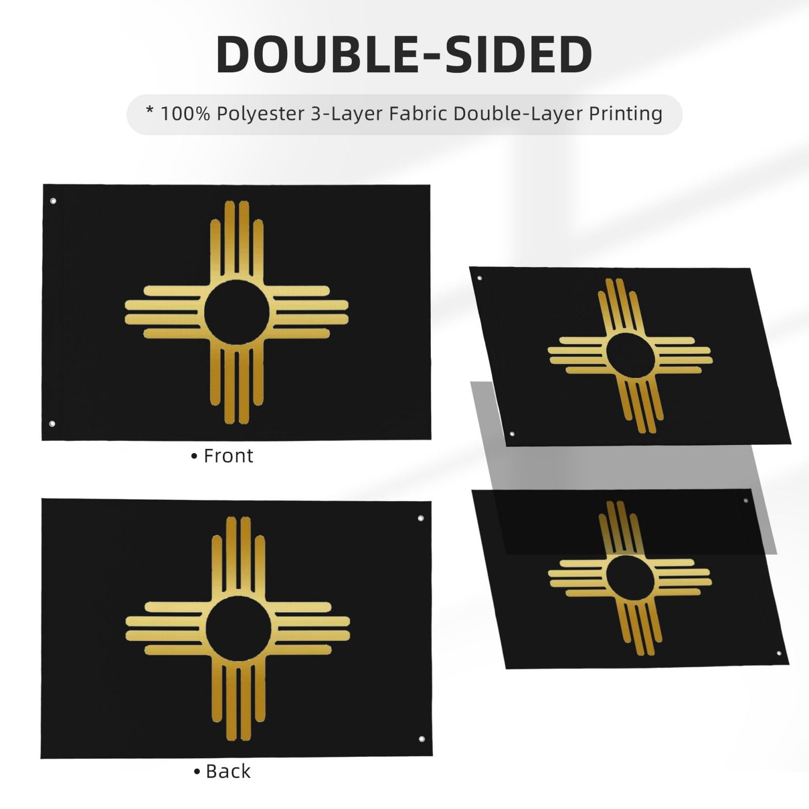 Amazon.com : New Mexico Zia Sun Symbol Double-Sided 3ply 2x3FT