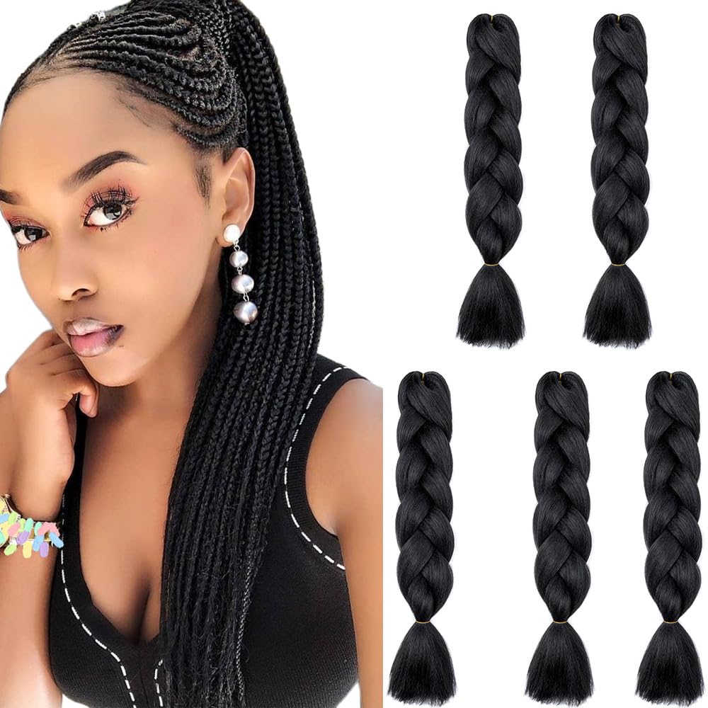 Cybelleza 24inch Ombre Jumbo Braids Hair Extensions Braiding Hair Pieces 5pcs 500g Bundles Synthetic Jumbo Braid Hair Crochet Twist African Box
