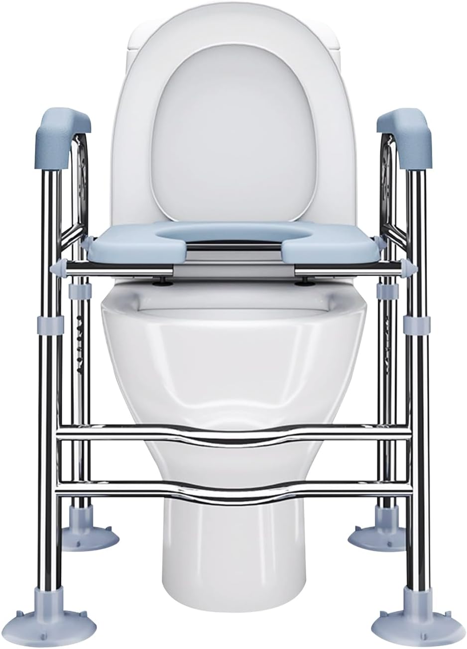 Fancemot Toilet Seat Risers for Seniors, Adjustable Raised Toilet Seat, Bedside