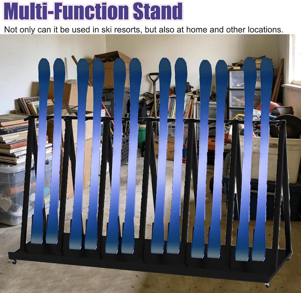 Snowboard Stand Rack, Mobile Commercial Snowboard Storage Holder, Indoor Display Stand for Shortboard & Longboard Organizer, Floorstanding Professional Ski Holder
