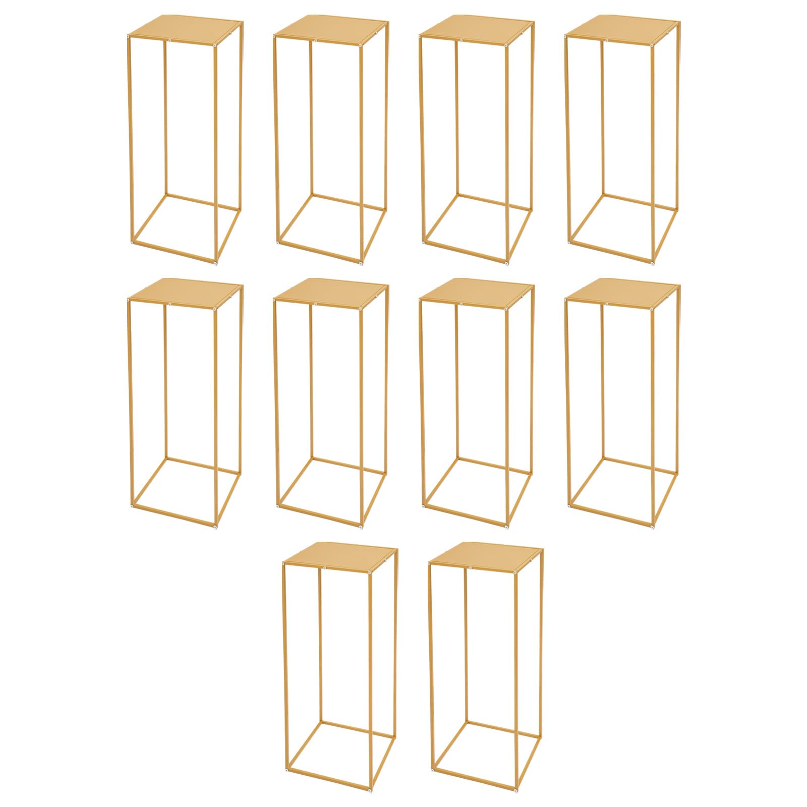 Set di 10 supporti per fiori in metallo dorato, altezza 80 cm, per matrimoni, feste, decorazioni per la casa