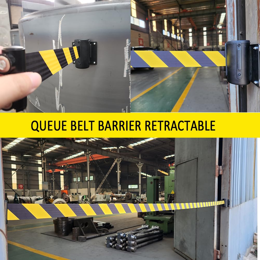 Sicherheitswarnbänder,Absperrseile,Wall mounted queuing barrier,Retractable barrier, With carbon steel painted shell,Safety cordon crowd control 2 / 3 / 5M,Warning tape personnel guidance system(2m)