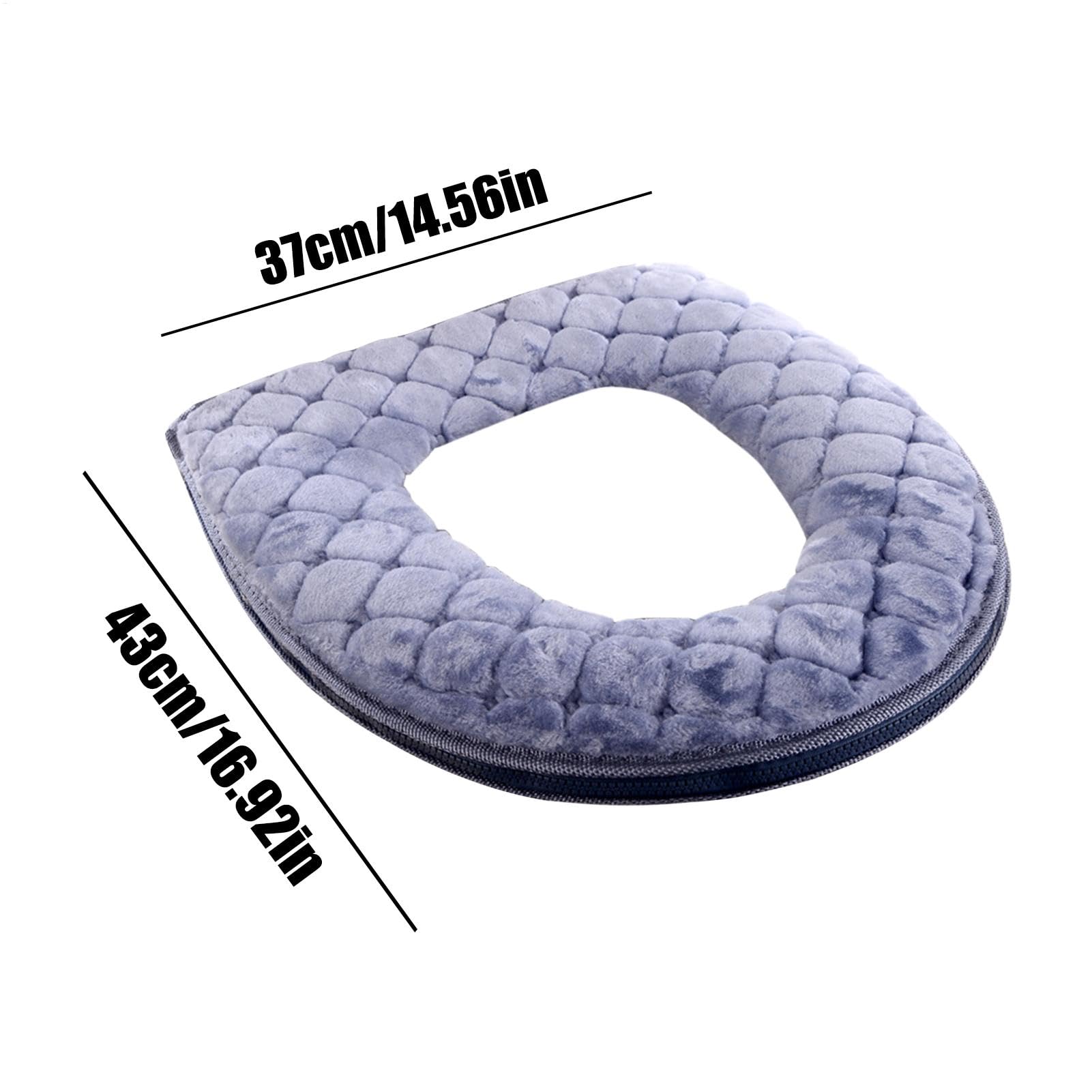 Padded Toilet Seat Cushion - Washable Velvet Thicken Comfortable Toilet Seat | Toilet Seat Cover Pads | Full-Envelope Design Household Toilet Seat Pad with Zipper | Fits All Oval Toilet Seats