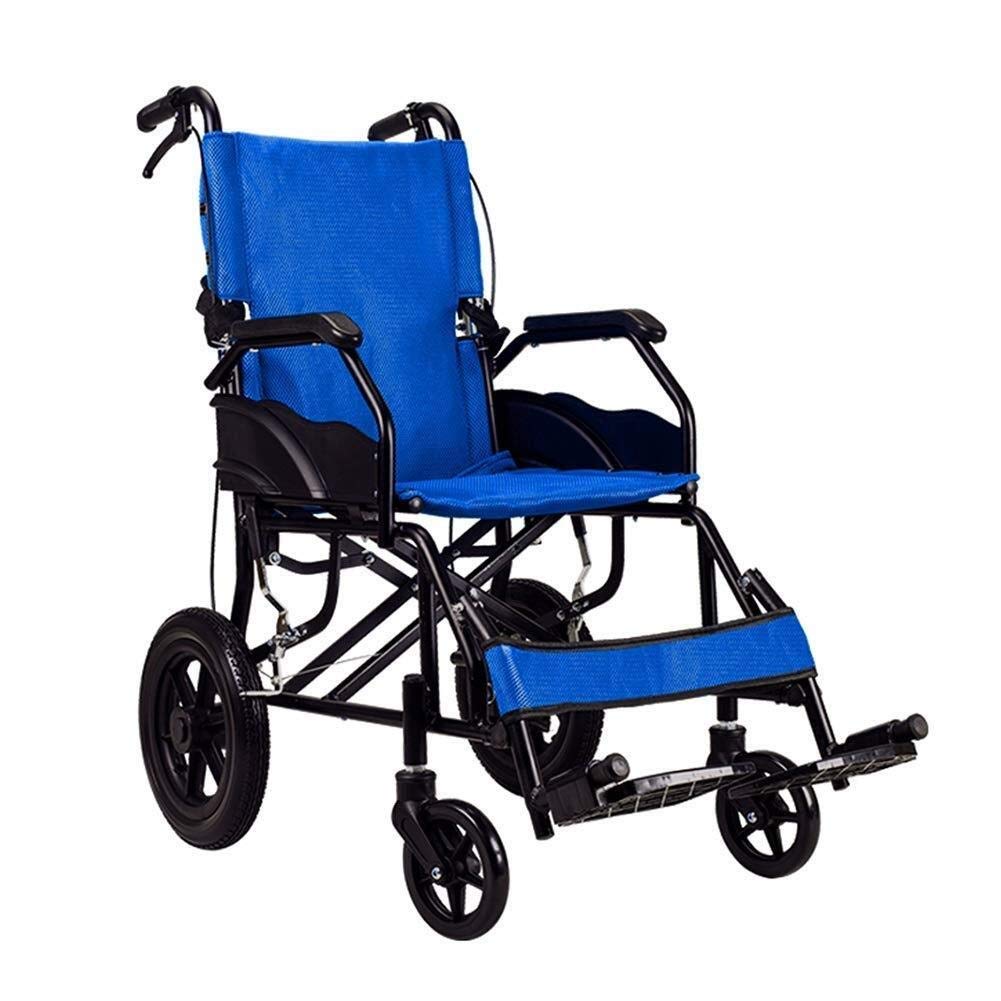 SXSLTSA Outdoor Comfortable Mobile Wheelchair Displacement Machine Trolley, Portable Aluminum Alloy Super Light Travel Seniors/Disabled Trolley Scooter Transport Chair,Portable