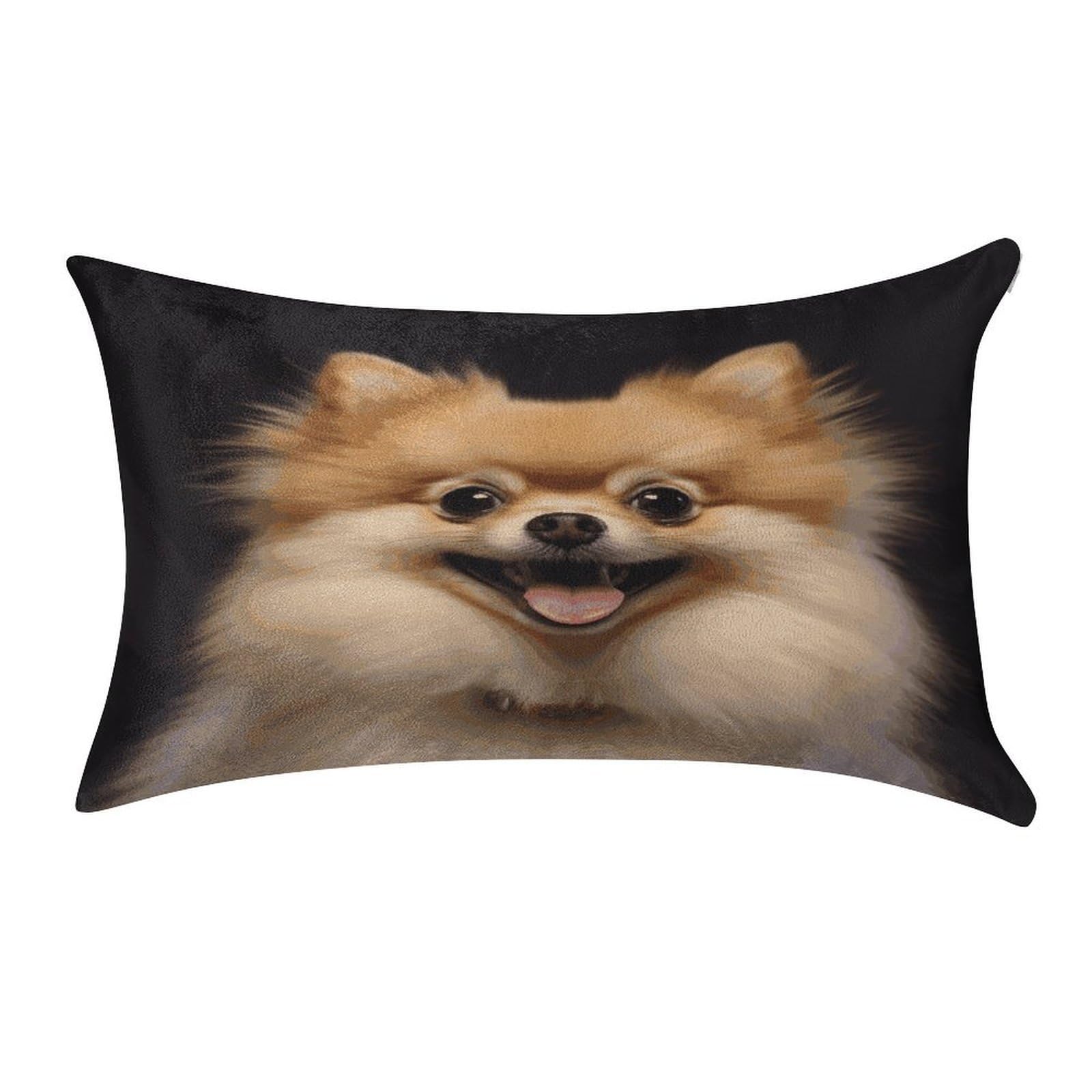 Btcowzrv Style Happy Short-Haired Pomeranian Pillow Cover Pillow Case Pillowcase