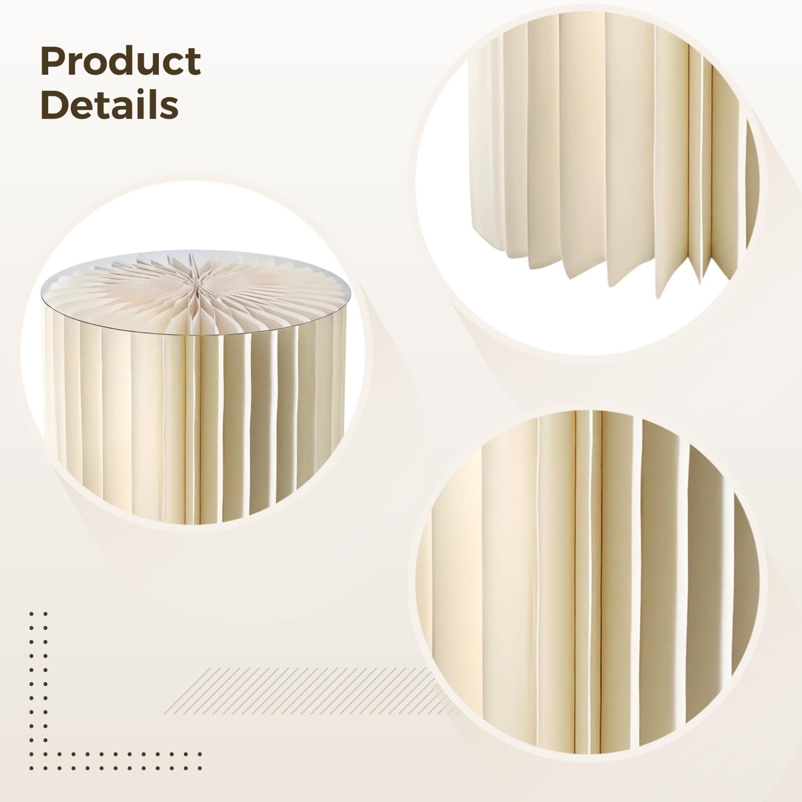 PONDON 3 soportes cilíndricos para tartas para fiestas, columnas plegables para exhibición de postres, soportes de pedestal para bodas y eventos, papel kraft con paneles de PVC, 12 x 16 pulgadas