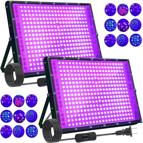 2 Pack 300W Blacklight 336 LEDs, UV Lamp Black Lights...