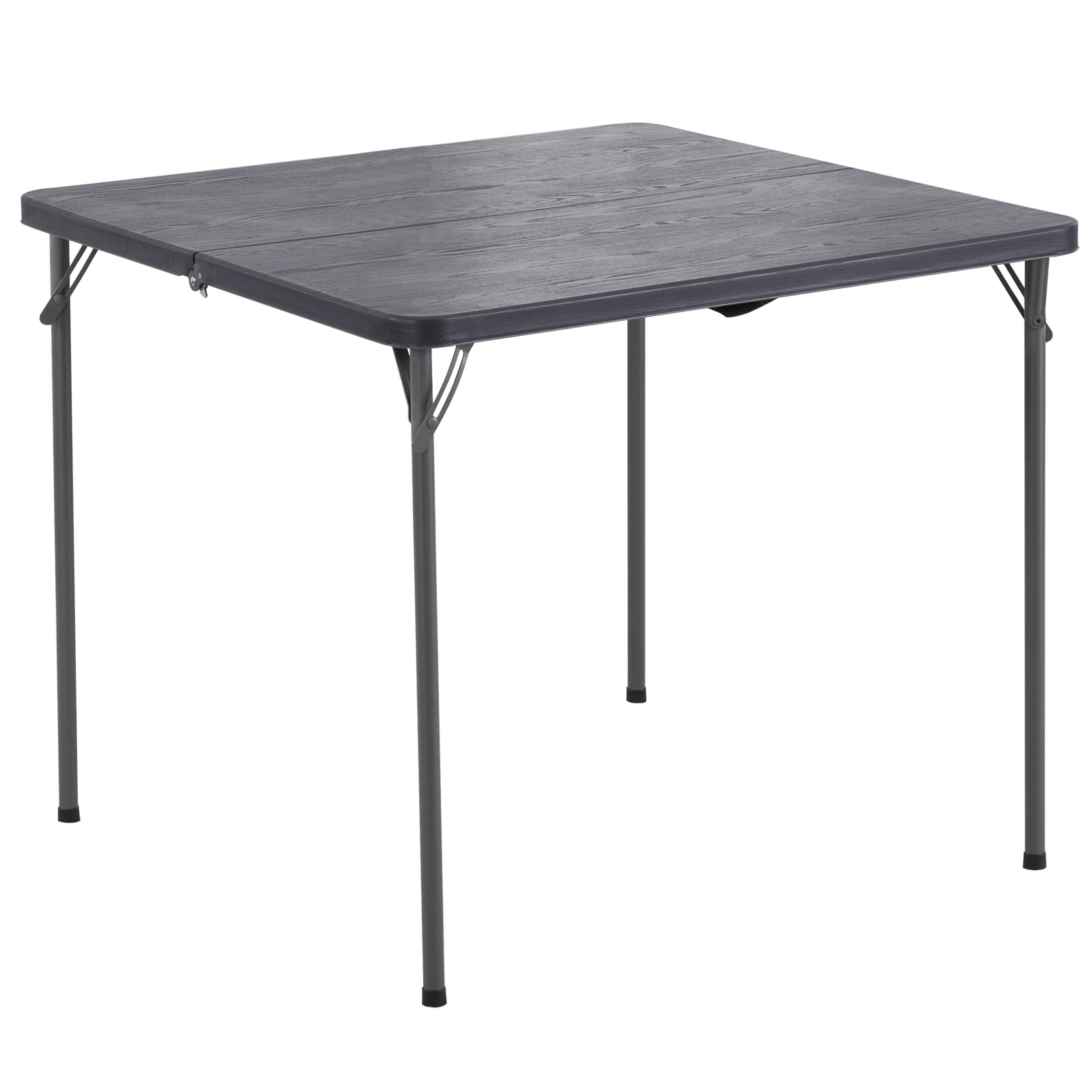 FROASISPRO 折りたたみテーブル HDPE製 86x86x74 cm 二つ折り コンパクト設計 ハンドル付き 耐荷重150kg 屋内外兼用 ピクニック・キャンプ・パーティー用 灰色