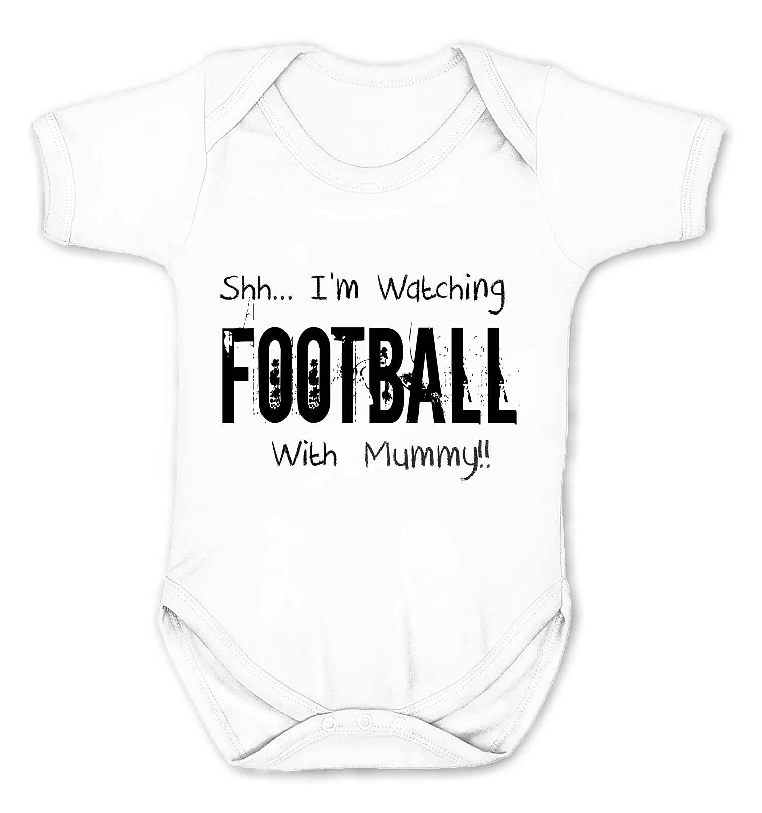 Reality Glitch Shh I'm Watching Football with Mummy Kids Babygrow White