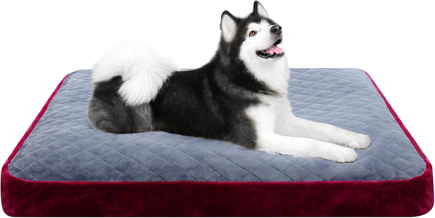 Hero Dog Large Dog Bed Orthopedic Pet Beds 48 Inch Washable Soft Dog Crate Pad Mat Anti Slip Sleeping Mattress with Removable Cover,…