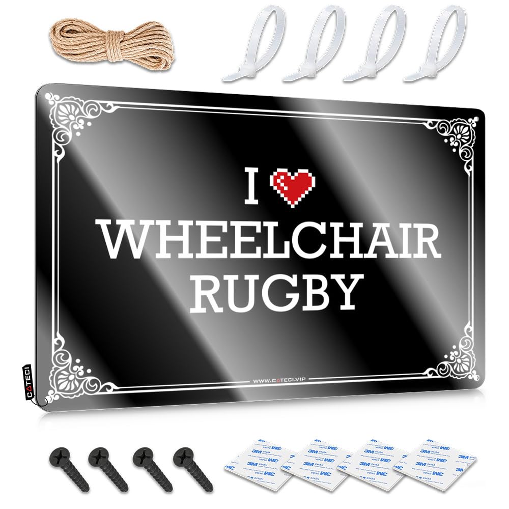 Fzfn Colour Tin Sign Pretty Teenage Home Decor - I Love Wheelchair Rugby Soft Area Rustic Style Artwork For Backyard Bar(30X40cm)