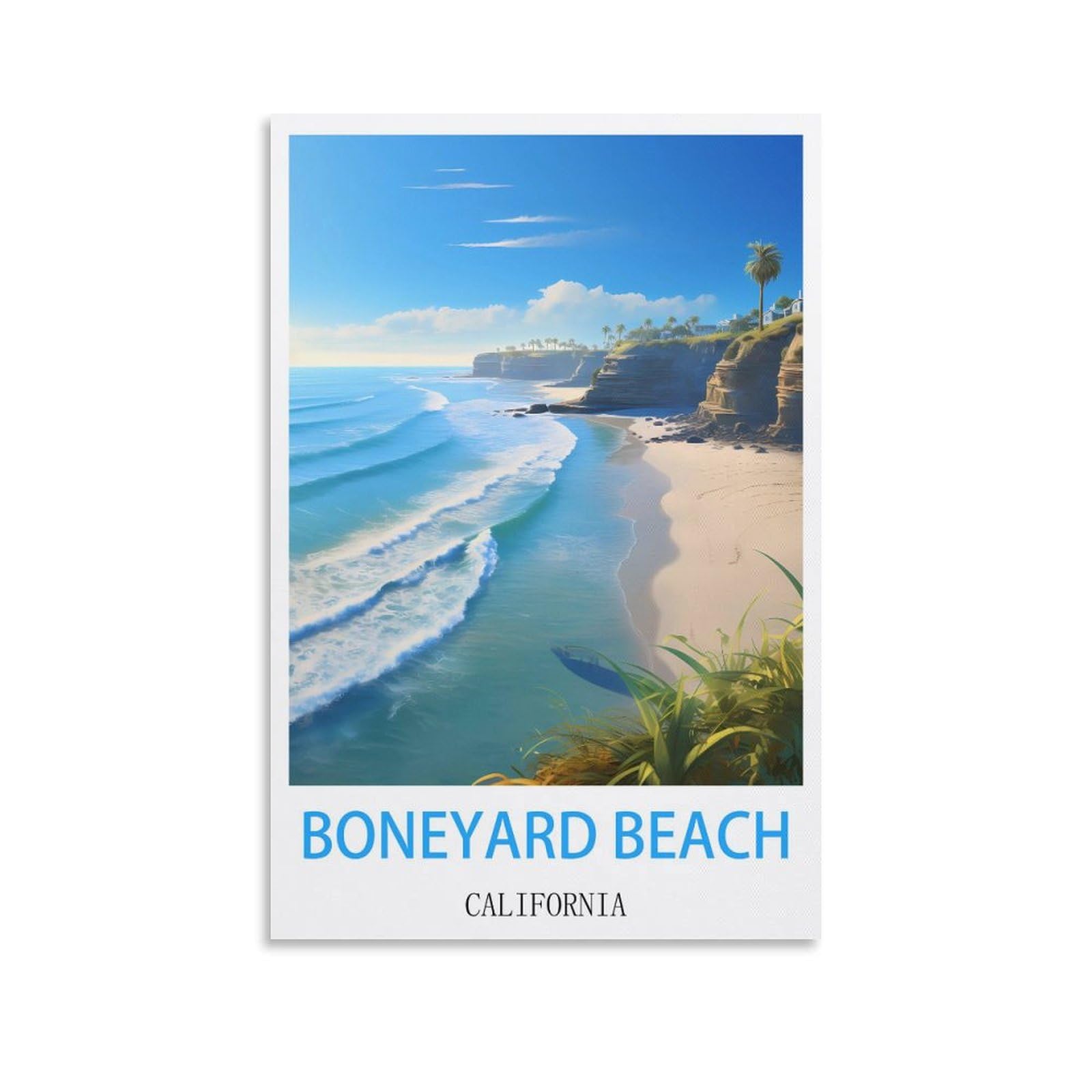 Metal Sign Tin Sign,Boneyard Beach California,Garden & Kitchen Poster, Inspirational Sign Home Wall Art Decor for Home Kitchen Bar Club Decoration 15x30cm