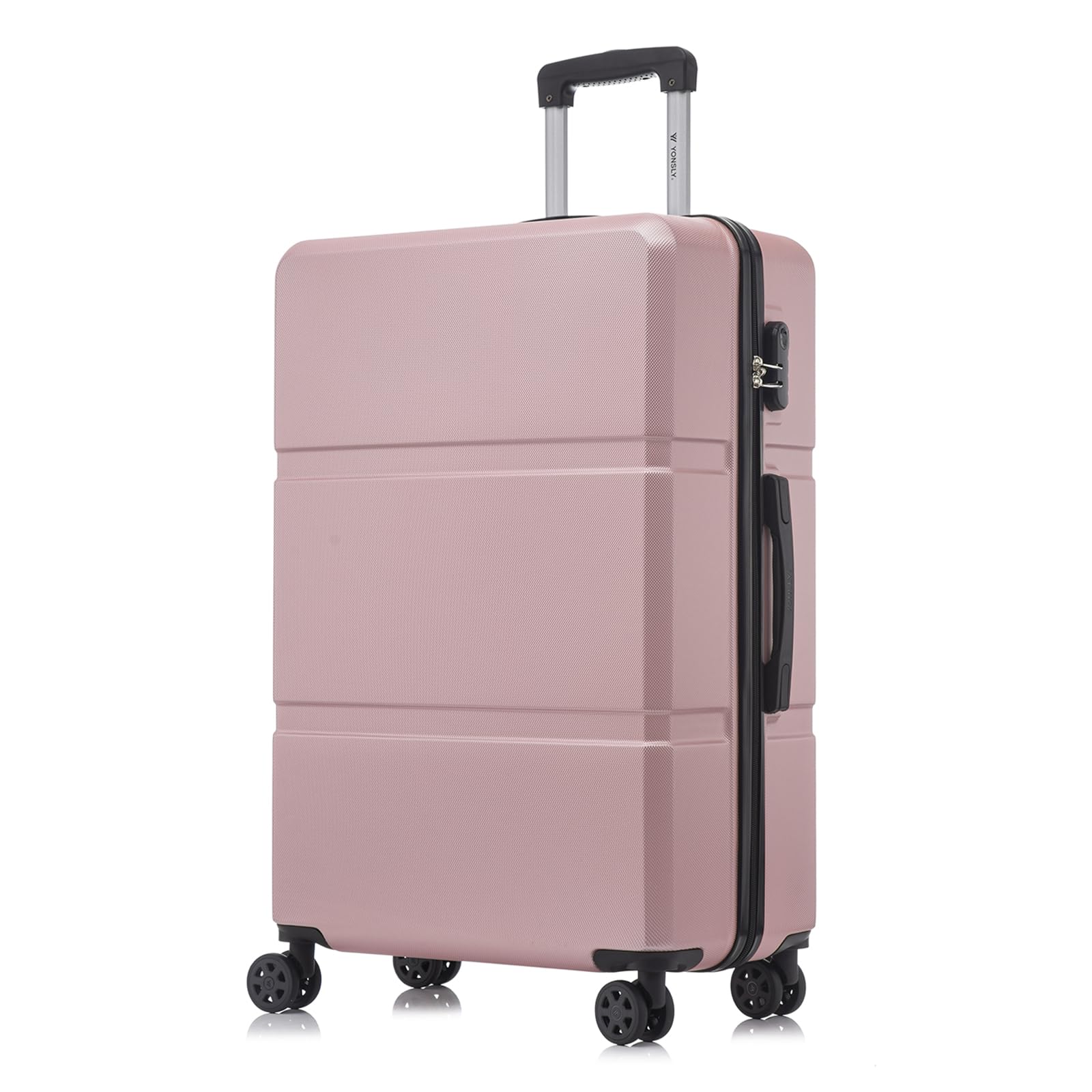 yonsly Koffer Suitcase, Trolley Reisekoffer, Rollkoffer Handgepäck mit 4 Rollen 360°, ABS Hartschalen, Sicherheitsschloss, Weicher Gummigriff, 210D-Futter