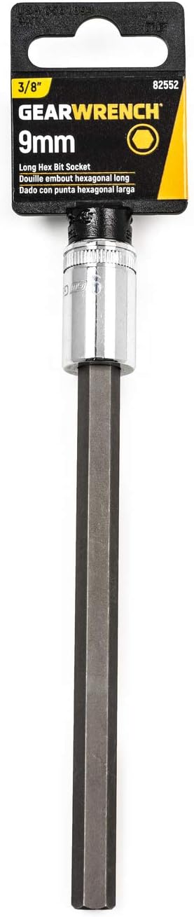 GEARWRENCH 3/8" Drive Long Length Hex Bit Metric Socket 9mm - 82552